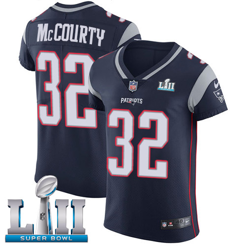 Nike Patriots #32 Devin McCourty Navy Blue Team Color Super Bowl LII Men's Stitched NFL Vapor Untouchable Elite Jersey - Click Image to Close